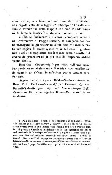 Giornale del Foro in cui si raccolgono le più importanti regiudicate dei supremi tribunali di Roma e dello Stato pontificio in materia civile