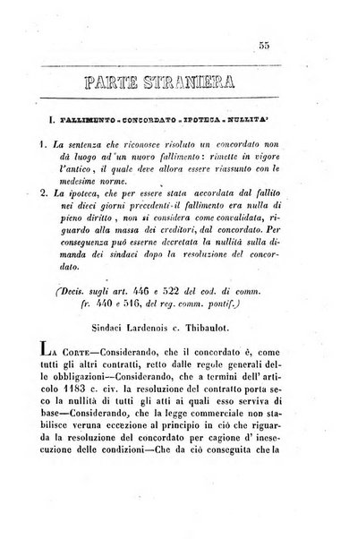 Giornale del Foro in cui si raccolgono le più importanti regiudicate dei supremi tribunali di Roma e dello Stato pontificio in materia civile