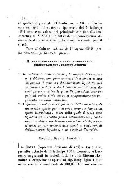 Giornale del Foro in cui si raccolgono le più importanti regiudicate dei supremi tribunali di Roma e dello Stato pontificio in materia civile