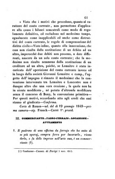 Giornale del Foro in cui si raccolgono le più importanti regiudicate dei supremi tribunali di Roma e dello Stato pontificio in materia civile