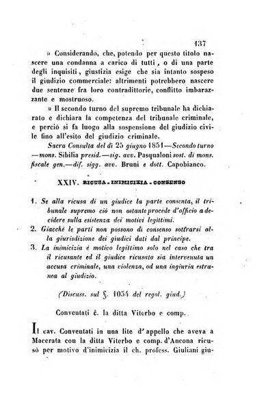 Giornale del Foro in cui si raccolgono le più importanti regiudicate dei supremi tribunali di Roma e dello Stato pontificio in materia civile