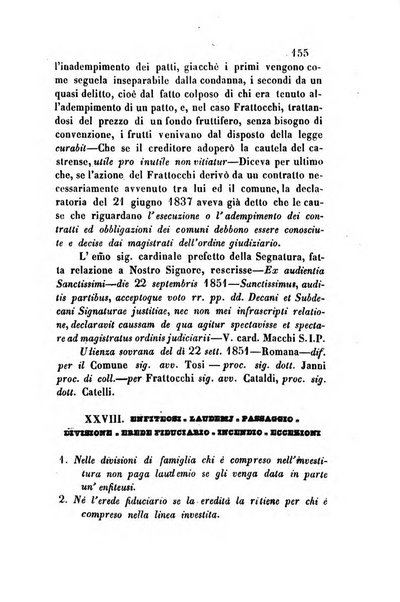 Giornale del Foro in cui si raccolgono le più importanti regiudicate dei supremi tribunali di Roma e dello Stato pontificio in materia civile