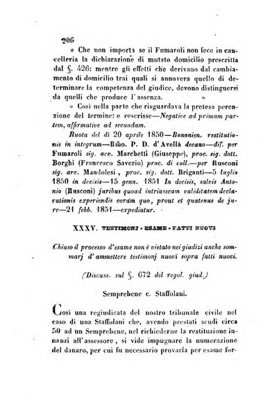 Giornale del Foro in cui si raccolgono le più importanti regiudicate dei supremi tribunali di Roma e dello Stato pontificio in materia civile