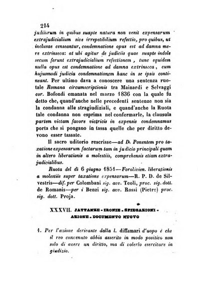 Giornale del Foro in cui si raccolgono le più importanti regiudicate dei supremi tribunali di Roma e dello Stato pontificio in materia civile