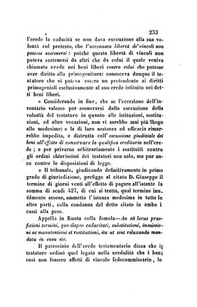 Giornale del Foro in cui si raccolgono le più importanti regiudicate dei supremi tribunali di Roma e dello Stato pontificio in materia civile