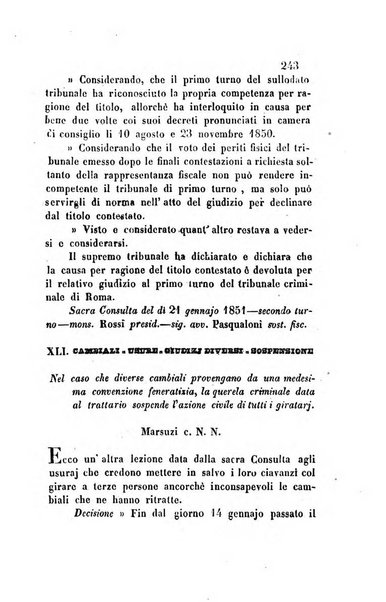 Giornale del Foro in cui si raccolgono le più importanti regiudicate dei supremi tribunali di Roma e dello Stato pontificio in materia civile