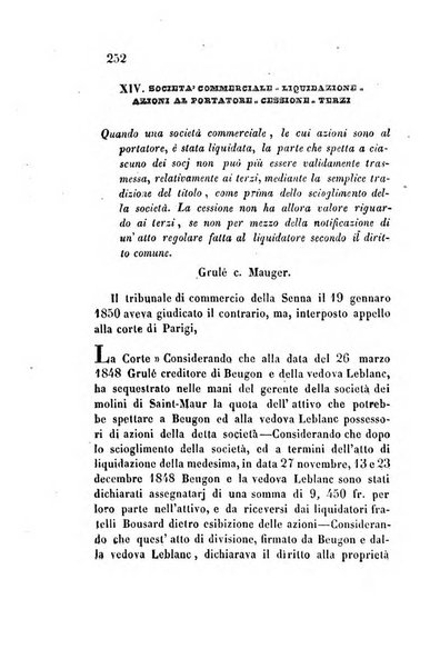 Giornale del Foro in cui si raccolgono le più importanti regiudicate dei supremi tribunali di Roma e dello Stato pontificio in materia civile