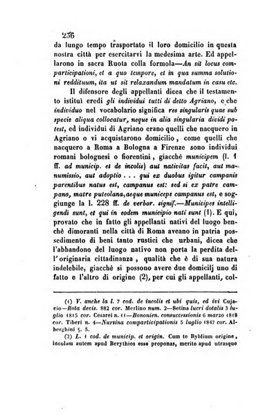 Giornale del Foro in cui si raccolgono le più importanti regiudicate dei supremi tribunali di Roma e dello Stato pontificio in materia civile