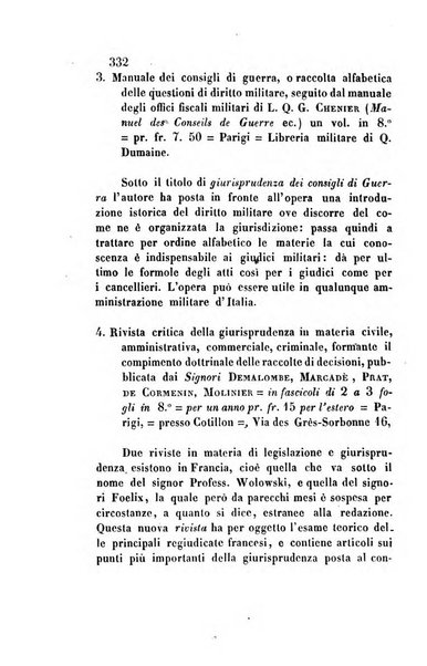 Giornale del Foro in cui si raccolgono le più importanti regiudicate dei supremi tribunali di Roma e dello Stato pontificio in materia civile