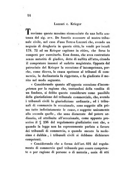 Giornale del Foro in cui si raccolgono le più importanti regiudicate dei supremi tribunali di Roma e dello Stato pontificio in materia civile