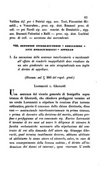 Giornale del Foro in cui si raccolgono le più importanti regiudicate dei supremi tribunali di Roma e dello Stato pontificio in materia civile