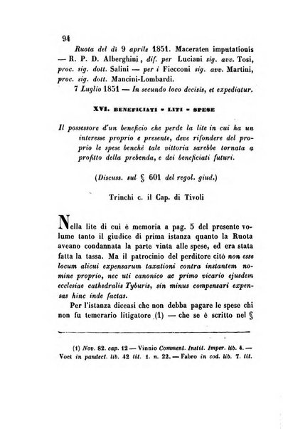 Giornale del Foro in cui si raccolgono le più importanti regiudicate dei supremi tribunali di Roma e dello Stato pontificio in materia civile