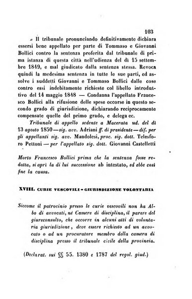 Giornale del Foro in cui si raccolgono le più importanti regiudicate dei supremi tribunali di Roma e dello Stato pontificio in materia civile