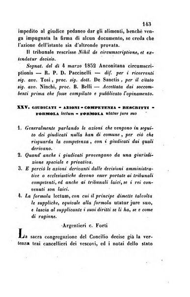 Giornale del Foro in cui si raccolgono le più importanti regiudicate dei supremi tribunali di Roma e dello Stato pontificio in materia civile