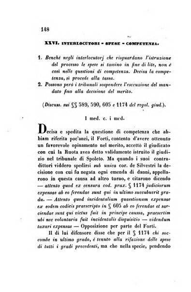 Giornale del Foro in cui si raccolgono le più importanti regiudicate dei supremi tribunali di Roma e dello Stato pontificio in materia civile