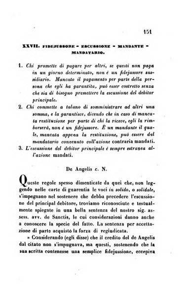 Giornale del Foro in cui si raccolgono le più importanti regiudicate dei supremi tribunali di Roma e dello Stato pontificio in materia civile