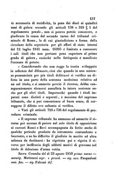 Giornale del Foro in cui si raccolgono le più importanti regiudicate dei supremi tribunali di Roma e dello Stato pontificio in materia civile