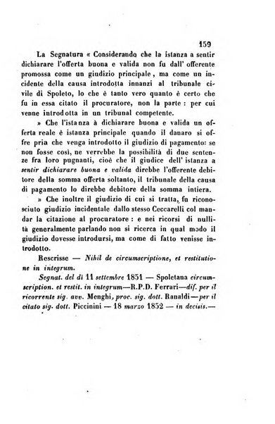 Giornale del Foro in cui si raccolgono le più importanti regiudicate dei supremi tribunali di Roma e dello Stato pontificio in materia civile