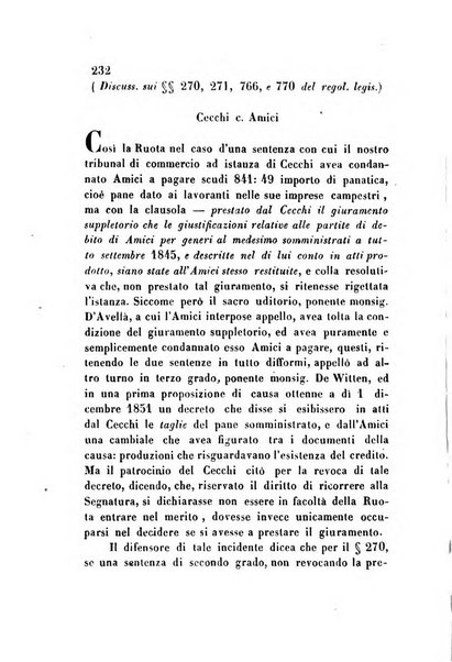 Giornale del Foro in cui si raccolgono le più importanti regiudicate dei supremi tribunali di Roma e dello Stato pontificio in materia civile