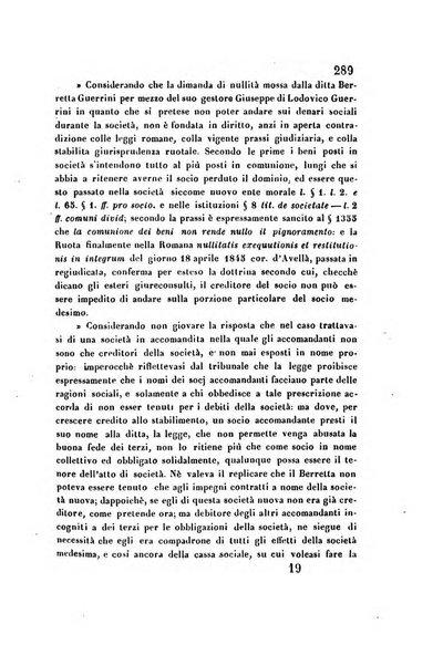 Giornale del Foro in cui si raccolgono le più importanti regiudicate dei supremi tribunali di Roma e dello Stato pontificio in materia civile