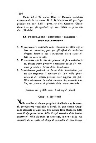 Giornale del Foro in cui si raccolgono le più importanti regiudicate dei supremi tribunali di Roma e dello Stato pontificio in materia civile