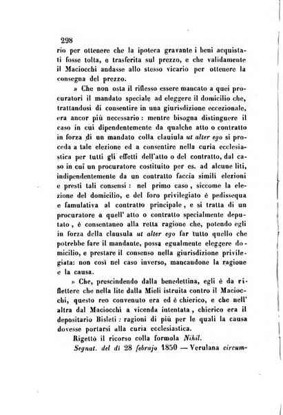 Giornale del Foro in cui si raccolgono le più importanti regiudicate dei supremi tribunali di Roma e dello Stato pontificio in materia civile