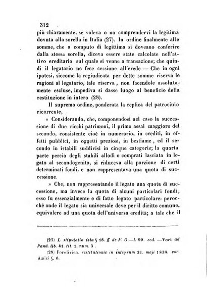 Giornale del Foro in cui si raccolgono le più importanti regiudicate dei supremi tribunali di Roma e dello Stato pontificio in materia civile