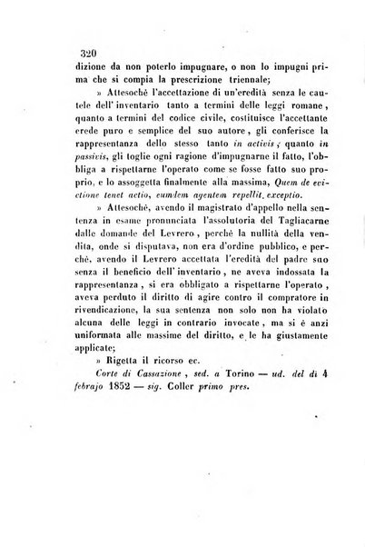 Giornale del Foro in cui si raccolgono le più importanti regiudicate dei supremi tribunali di Roma e dello Stato pontificio in materia civile