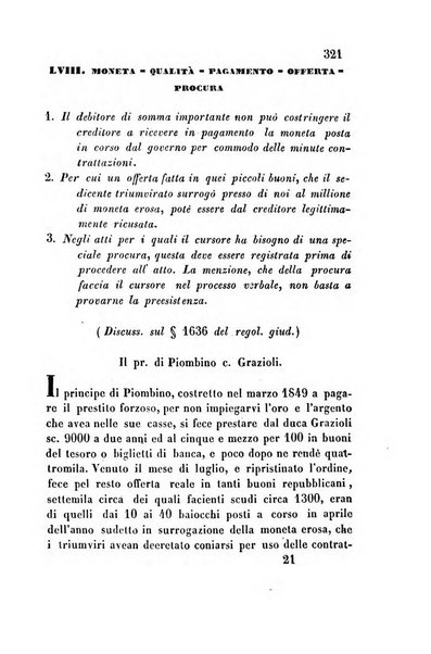 Giornale del Foro in cui si raccolgono le più importanti regiudicate dei supremi tribunali di Roma e dello Stato pontificio in materia civile