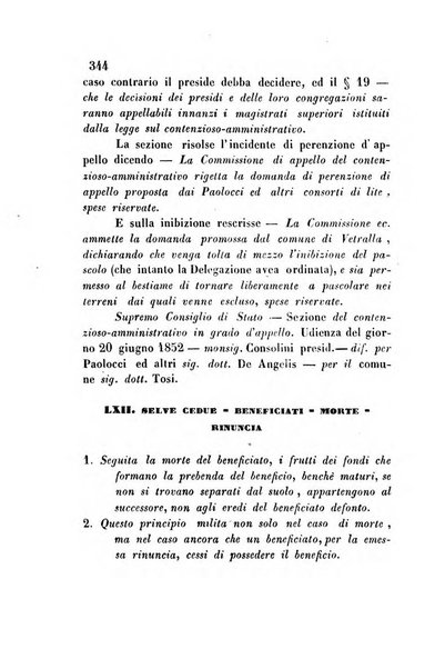 Giornale del Foro in cui si raccolgono le più importanti regiudicate dei supremi tribunali di Roma e dello Stato pontificio in materia civile