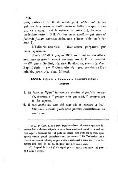 Giornale del Foro in cui si raccolgono le più importanti regiudicate dei supremi tribunali di Roma e dello Stato pontificio in materia civile