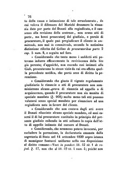 Giornale del Foro in cui si raccolgono le più importanti regiudicate dei supremi tribunali di Roma e dello Stato pontificio in materia civile