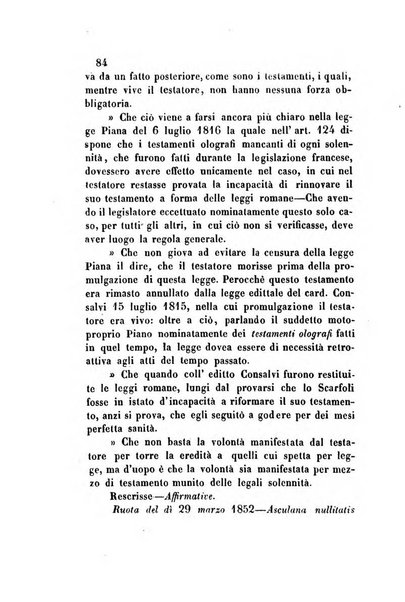 Giornale del Foro in cui si raccolgono le più importanti regiudicate dei supremi tribunali di Roma e dello Stato pontificio in materia civile