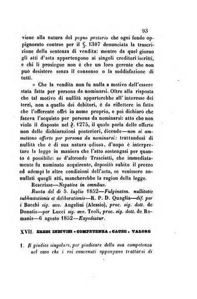 Giornale del Foro in cui si raccolgono le più importanti regiudicate dei supremi tribunali di Roma e dello Stato pontificio in materia civile