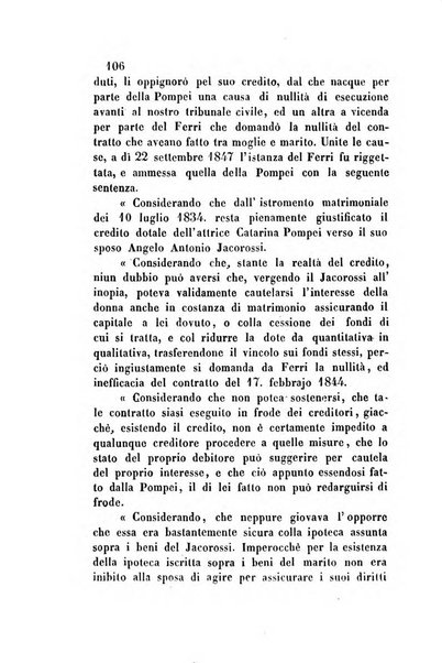 Giornale del Foro in cui si raccolgono le più importanti regiudicate dei supremi tribunali di Roma e dello Stato pontificio in materia civile