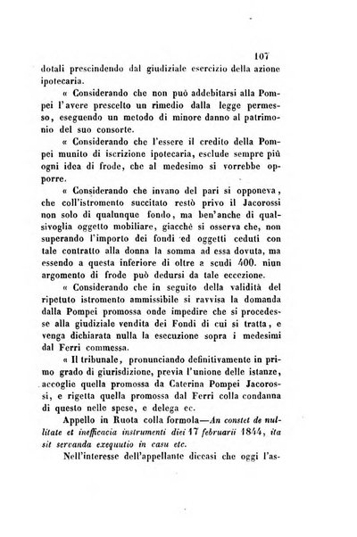 Giornale del Foro in cui si raccolgono le più importanti regiudicate dei supremi tribunali di Roma e dello Stato pontificio in materia civile