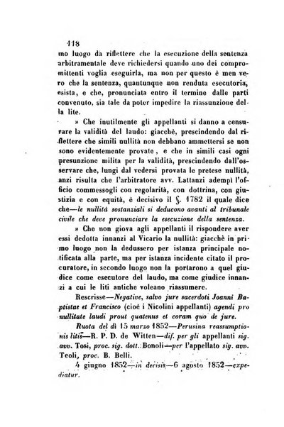 Giornale del Foro in cui si raccolgono le più importanti regiudicate dei supremi tribunali di Roma e dello Stato pontificio in materia civile