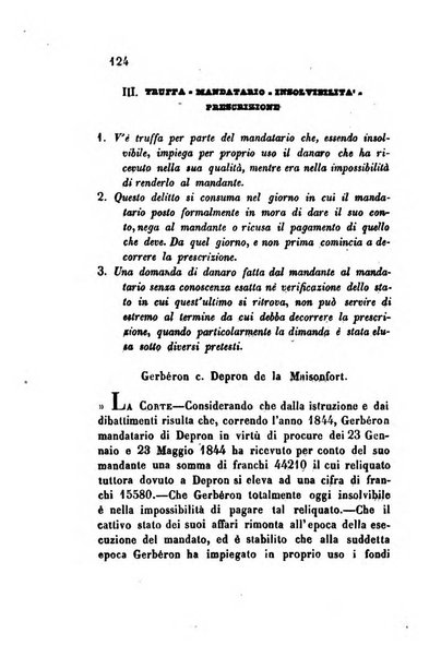 Giornale del Foro in cui si raccolgono le più importanti regiudicate dei supremi tribunali di Roma e dello Stato pontificio in materia civile