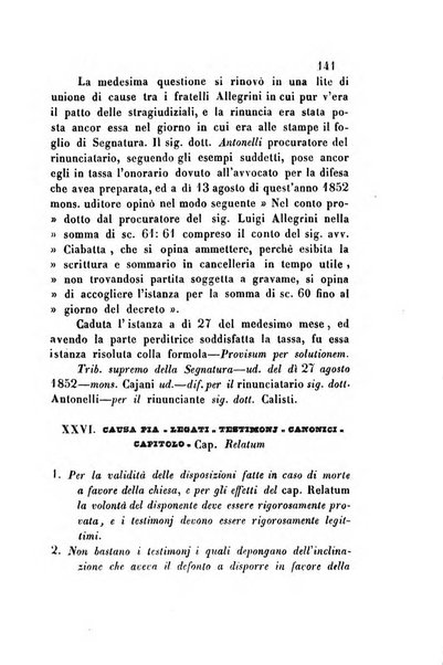 Giornale del Foro in cui si raccolgono le più importanti regiudicate dei supremi tribunali di Roma e dello Stato pontificio in materia civile