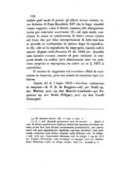 Giornale del Foro in cui si raccolgono le più importanti regiudicate dei supremi tribunali di Roma e dello Stato pontificio in materia civile