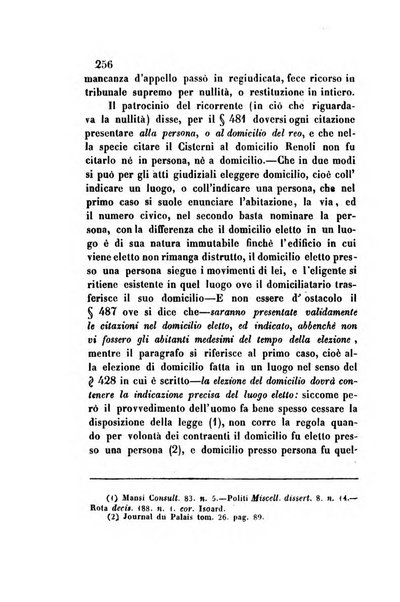 Giornale del Foro in cui si raccolgono le più importanti regiudicate dei supremi tribunali di Roma e dello Stato pontificio in materia civile