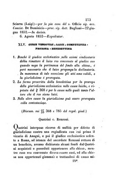 Giornale del Foro in cui si raccolgono le più importanti regiudicate dei supremi tribunali di Roma e dello Stato pontificio in materia civile