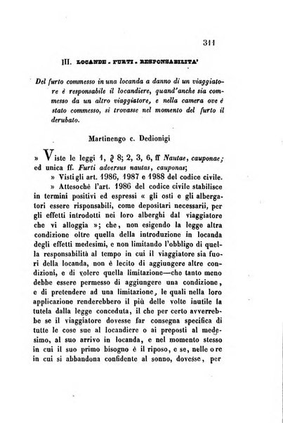 Giornale del Foro in cui si raccolgono le più importanti regiudicate dei supremi tribunali di Roma e dello Stato pontificio in materia civile