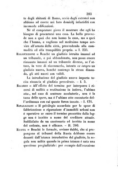 Giornale del Foro in cui si raccolgono le più importanti regiudicate dei supremi tribunali di Roma e dello Stato pontificio in materia civile