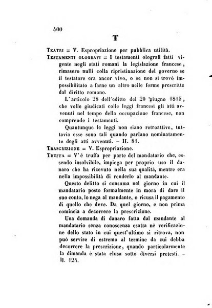 Giornale del Foro in cui si raccolgono le più importanti regiudicate dei supremi tribunali di Roma e dello Stato pontificio in materia civile