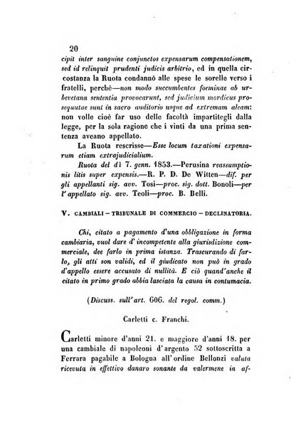 Giornale del Foro in cui si raccolgono le più importanti regiudicate dei supremi tribunali di Roma e dello Stato pontificio in materia civile