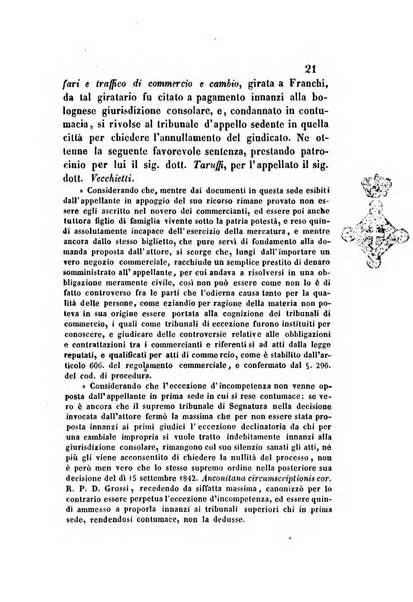 Giornale del Foro in cui si raccolgono le più importanti regiudicate dei supremi tribunali di Roma e dello Stato pontificio in materia civile