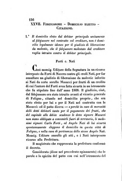 Giornale del Foro in cui si raccolgono le più importanti regiudicate dei supremi tribunali di Roma e dello Stato pontificio in materia civile