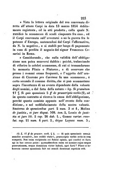 Giornale del Foro in cui si raccolgono le più importanti regiudicate dei supremi tribunali di Roma e dello Stato pontificio in materia civile