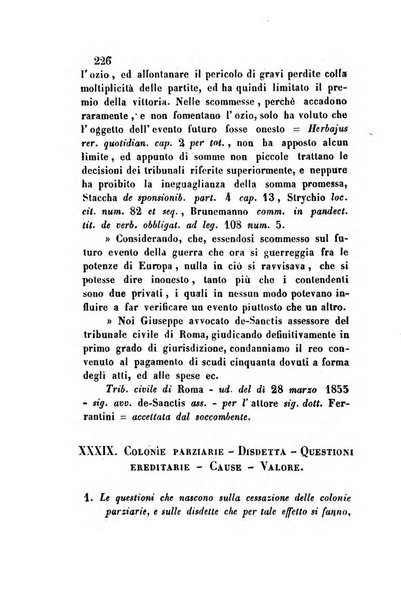 Giornale del Foro in cui si raccolgono le più importanti regiudicate dei supremi tribunali di Roma e dello Stato pontificio in materia civile